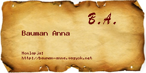 Bauman Anna névjegykártya