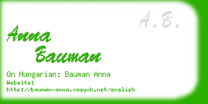 anna bauman business card